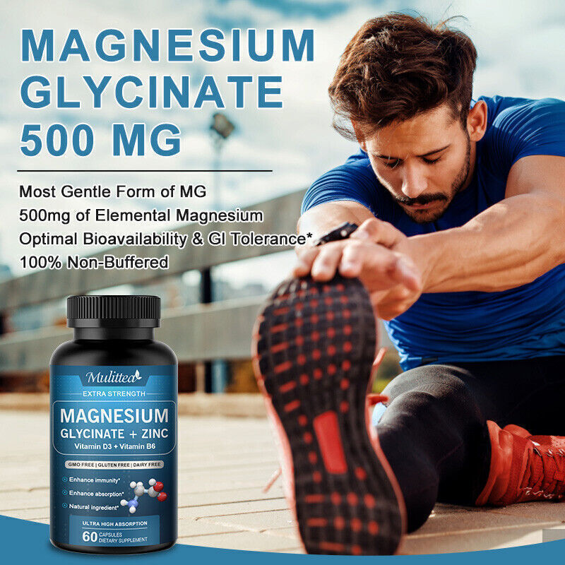 Magnesium Glycinate 500mg High Absorption,Improved Sleep,Stress & Anxiety Relief gallery