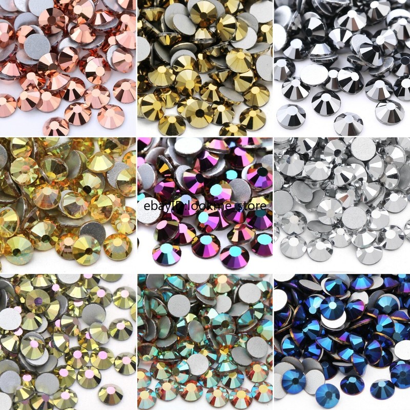 Metal Style Nail Art Rhinestones Flatback Crystal Gems Craft Decor Glass Beads