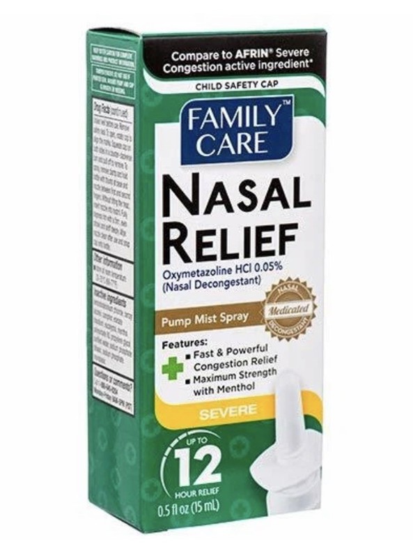 24 Pack! Family Care Nasal Relief Spray Severe Congestion Relief 0.5oz gallery