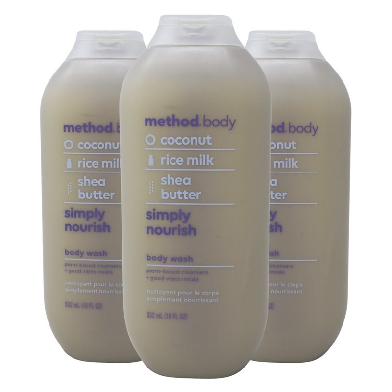 Method Body Paraben & Phthalate Free Body Wash, Simply Nourish, 18 Oz ( 3-Pack )