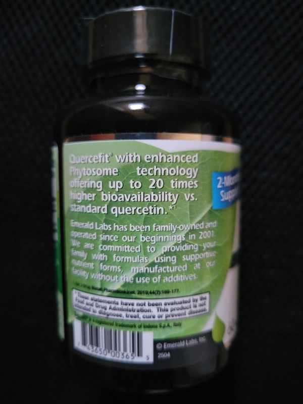 Emerald Labs Quercetin Phytosome -- 250 mg - 60 V.Caps Exp.10/28 Fast Free Ship gallery