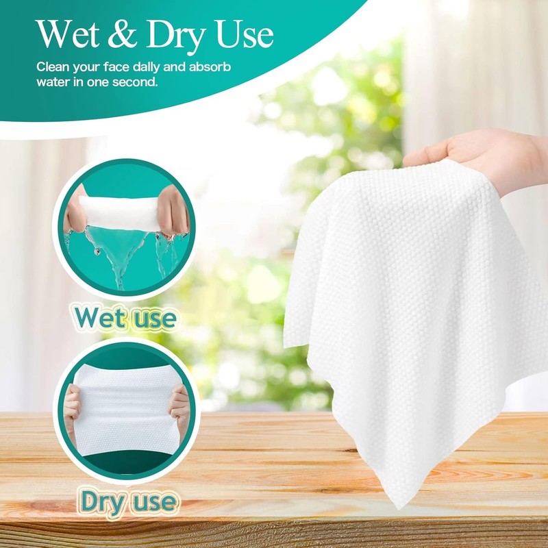 Soft Disposable Face Towel, Cotton Facial Dry Wipes 100 Count, Cotton Dry Wipes gallery