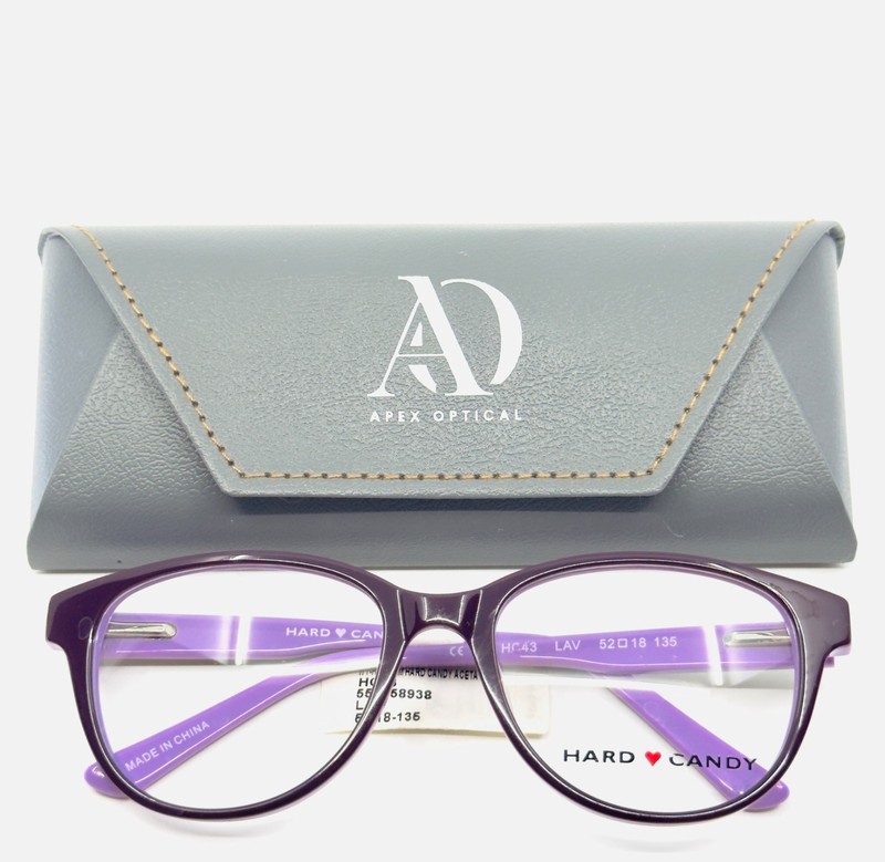 NEW HARD CANDY HC43 LAV Purple Lavender Womens Cat Eye Eyeglasses 52-18-135 B:42