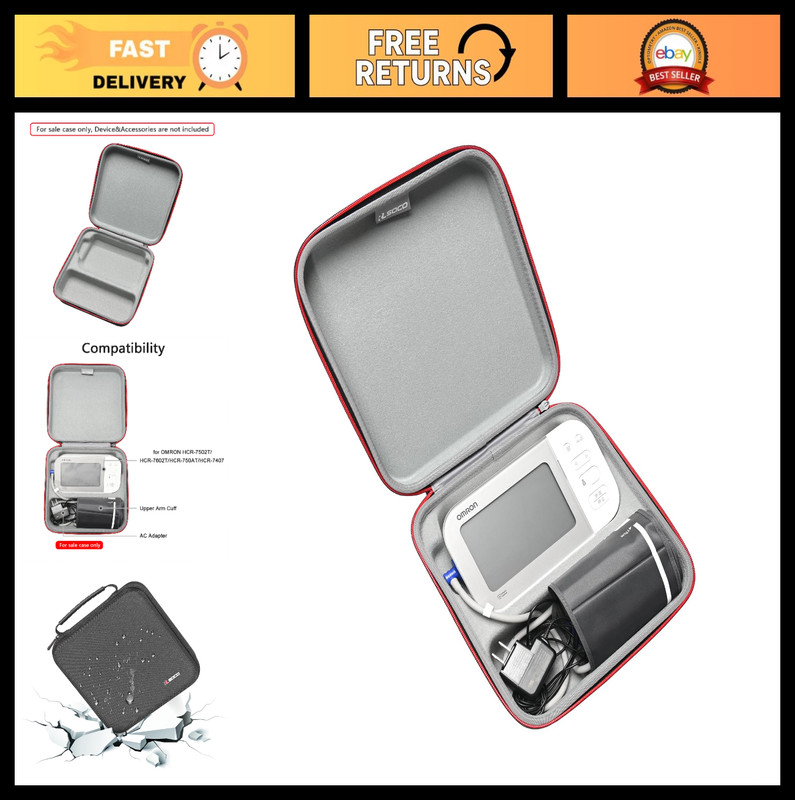 Blood Pressure Monitor Carrying Case – Fits OMRON Platinum/Gold/7/10 Series – Du