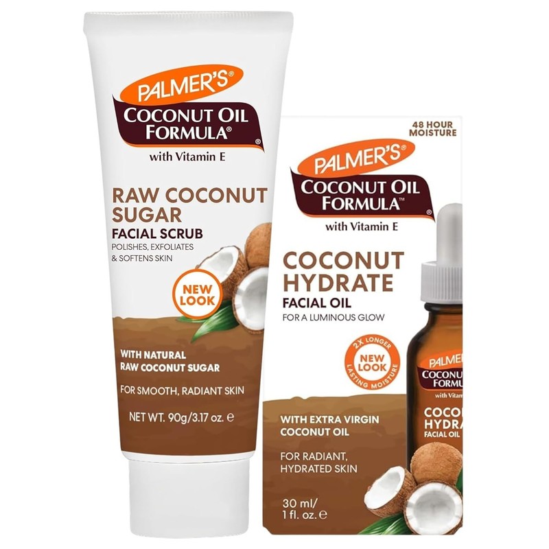 Coconut Oil Face Care Bundle – Face Oil & Scrub, Fair Trade & Monoi, 1 fl oz …