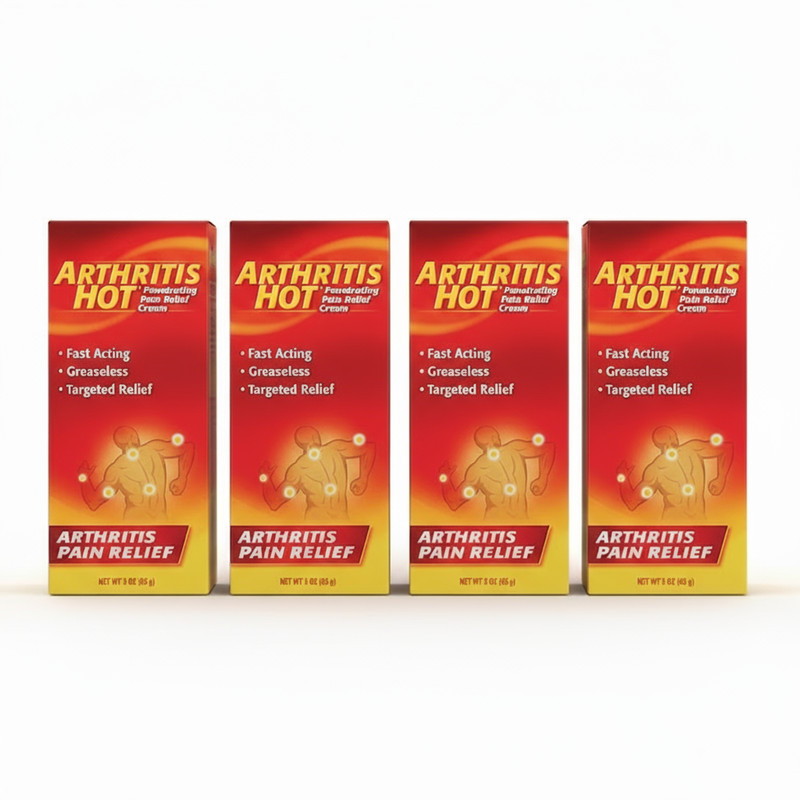 4 Pack Arthritis Hot Pain Relief Cream Deep Penetrating Fast Acting 3 Oz Each