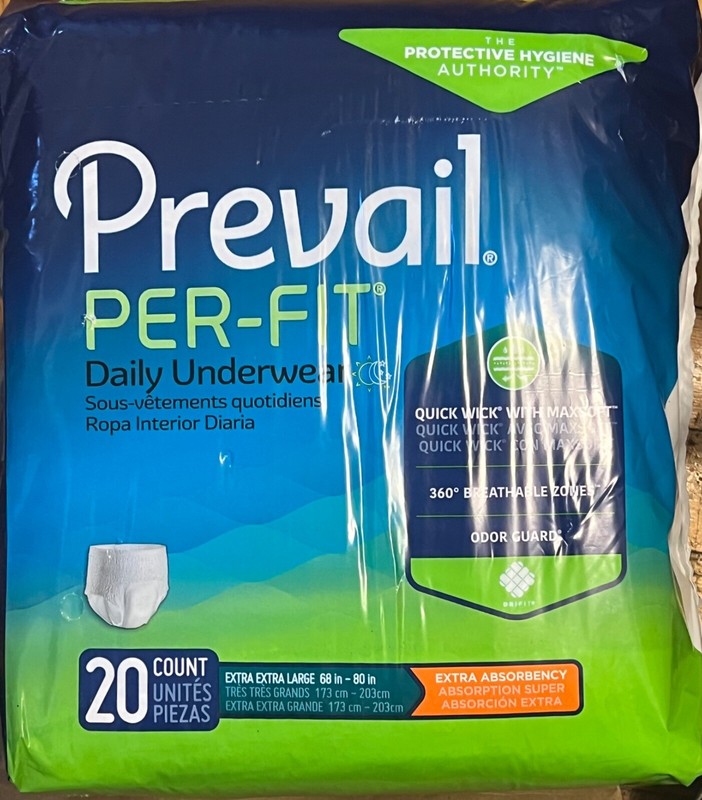 Prevail Per-Fit Adult Daily Underwear 80 Pcs. 2XL X 4 packs EXTRA Absorbency New gallery