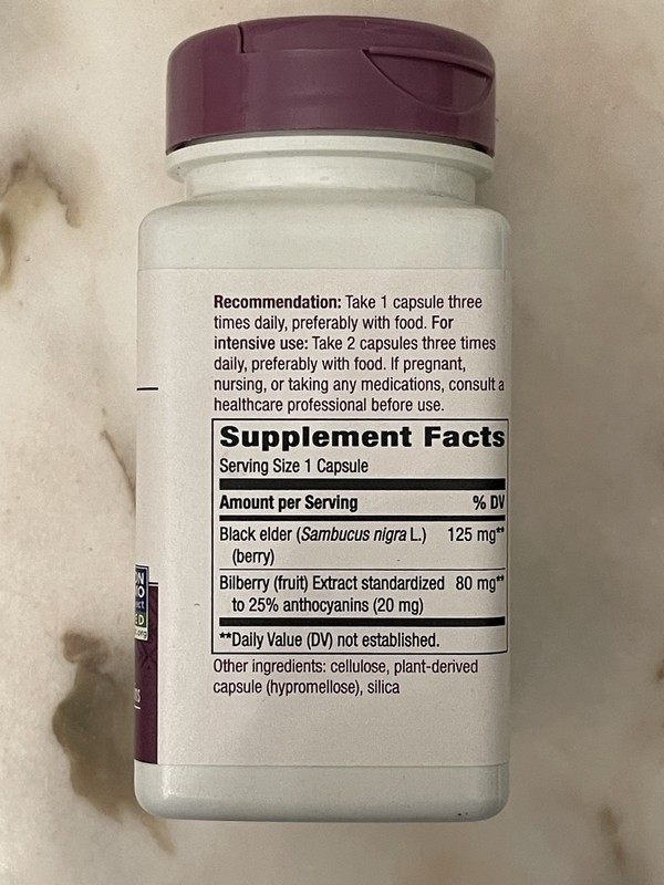 Nature’s Way Bilberry Black Elder Extract 90 Vegan Non-GMO Capsules 30JUNE26 gallery