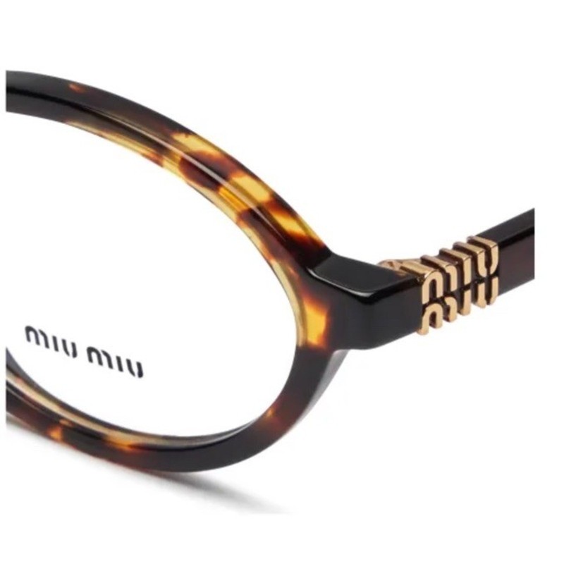 MIU MIU MU MU 01XV VAU101 Honey Havana Round Women Eyeglasses Rxable AUTHENTIC gallery