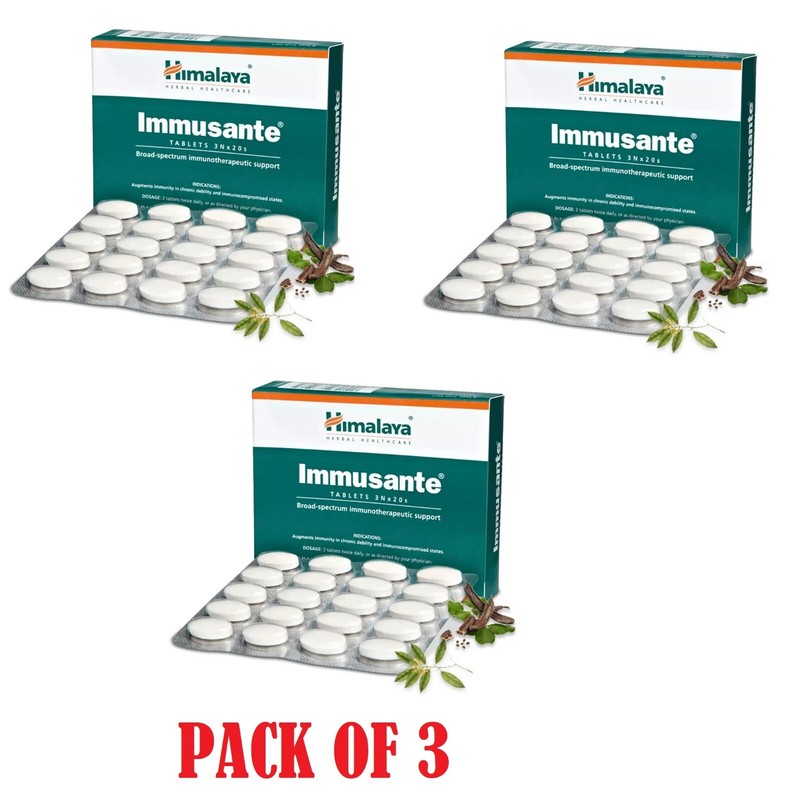 Himalaya Immusante 60 Tabs Each Pack of 3 | Natural Immunity Support | Natural