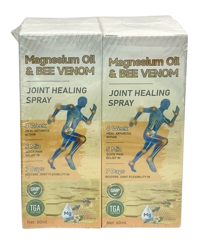 2Pcs Magnesium Oil Bee Venom Joint Healing Spray, Magnesium Oil and Bee Venom Jo