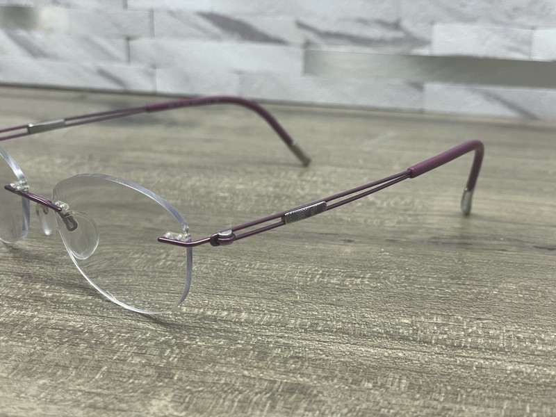 SILHOUETTE 5521 FE 4040 Purple Oval Rimless Eyeglasses 48[]17-135 FRAMES ONLY gallery