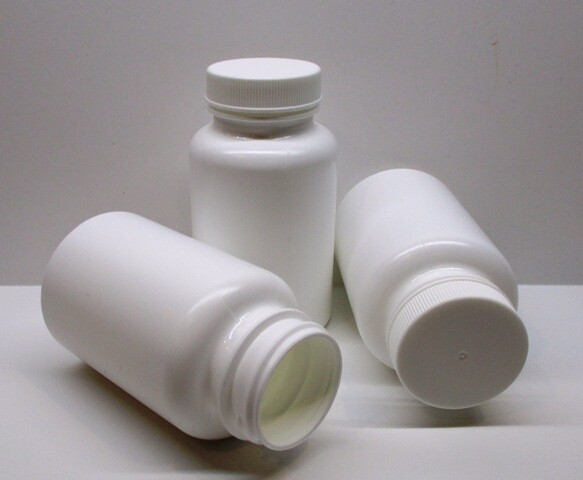 60 cc 2 oz White HDPE Plastic Packer Medicine Bottles & Caps-12 Pack-Brand New