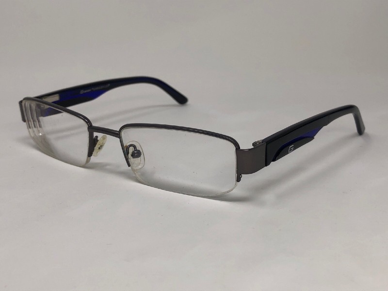 GSPORT GARGOYLES “CARBINE” Eyeglasses Frame 52-18-135 Silver/Black Blue TD02