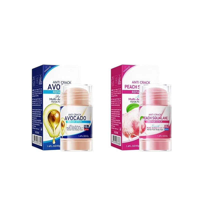 Avocado Repair Balm Stick for Dry Cracked Skin, Hands Feet Heels, 2pcs, 40g