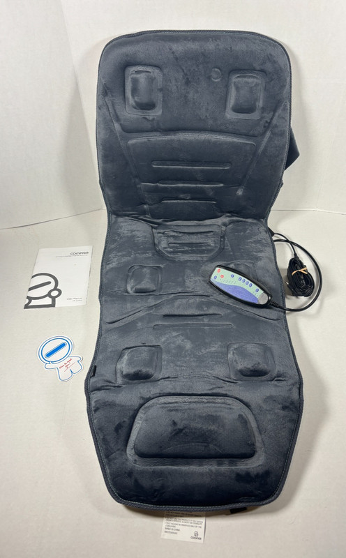 COMFIER Massage Seat Cushion with Heat, Back Massager, 10 Vibration Motors, Gray