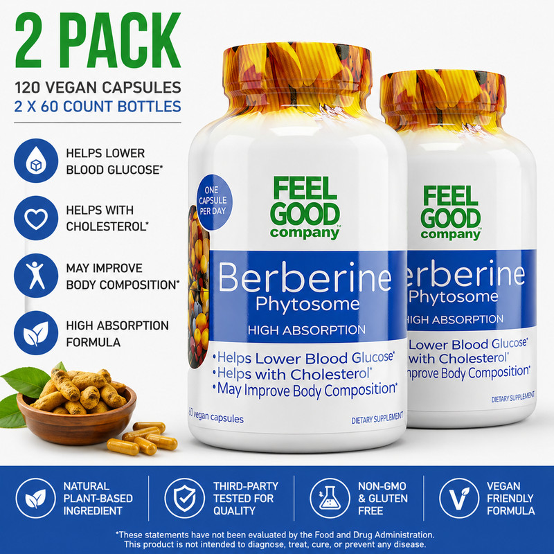 2-Pack FEELGOOD Berberine Phytosome, 120 Vegan Capsules