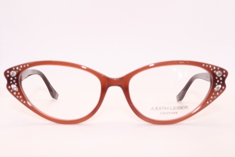 JUDITH LEIBER COUTURE SERENADE WOOD BROWN AUTHENTIC DESIGNER EYEGLASSES 54-17 gallery