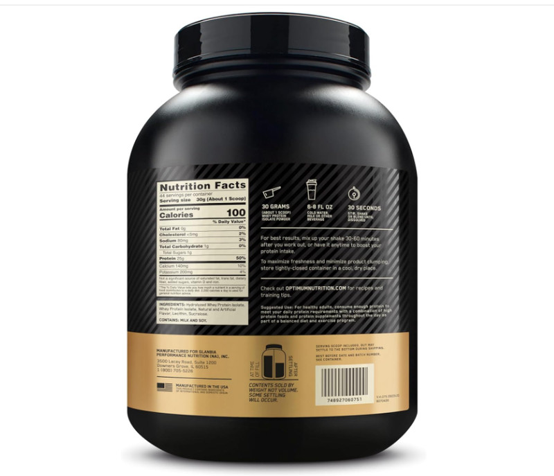 Optimum Nutrition Gold Standard Isolate Rich Vanilla 2.91lb 44 Servings Whey Pro gallery