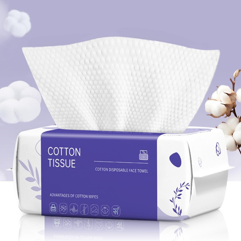 Disposable Face Towel 100 Count, Face Towels, Soft Cotton Dry Wipes Facial Cl…