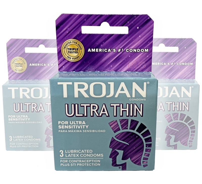 Trojan ULTRA THIN Lubricated Latex Condoms Contraception & STI Protection Sale