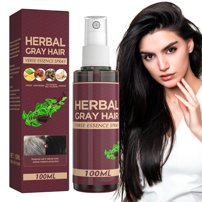 100ml Herbal Gray Hair Reverse Essence Spray Restore Black Hair Color Serum gallery