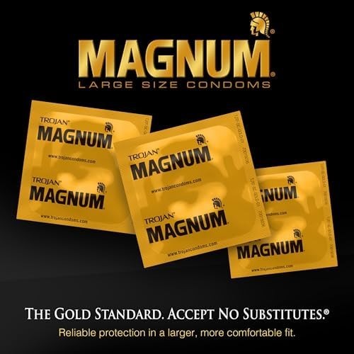 TROJAN Magnum XL Lubricated Condoms - 12 Count Large Size Latex Condom gallery