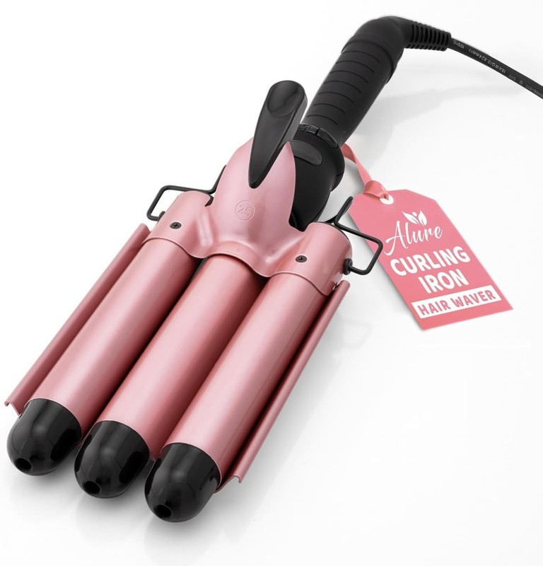 Three Barrel Curling Iron Wand Hair Waver with LCD Temperature Display – 1 In…