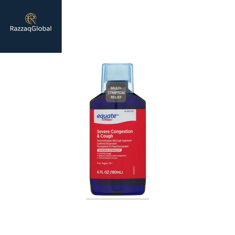 Equate Maximum Strength Severe Congestion and Cough Liquid, 6 fl oz