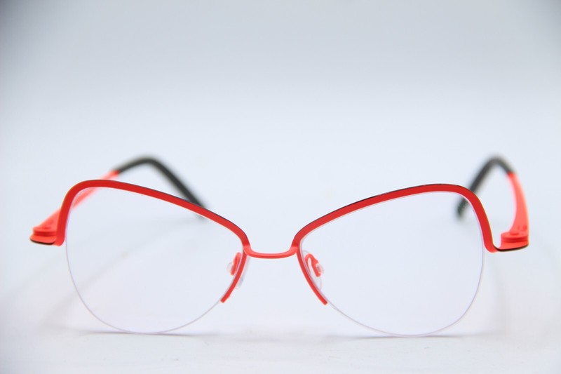 NEW THEO BAMBERG 458 RED BLACK GUNMETAL AUTHENTIC FRAMES EYEGLASSES 49-14 gallery