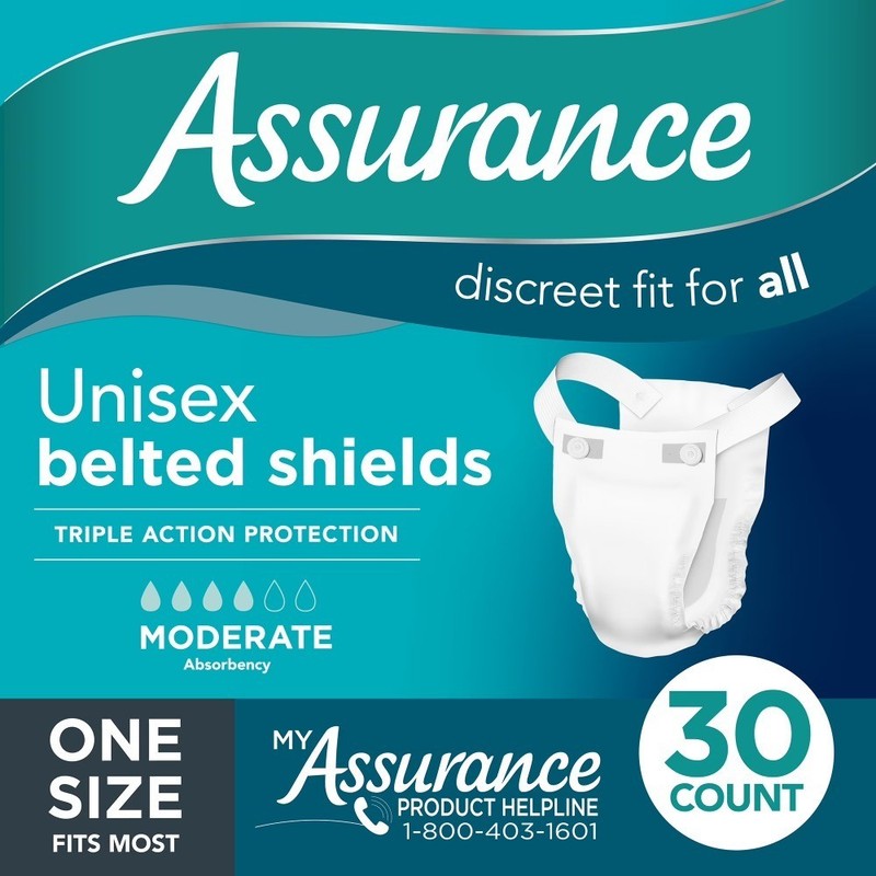 Incontinence Underwear for Men and Women, Belted Shields Moderate Absorbency,