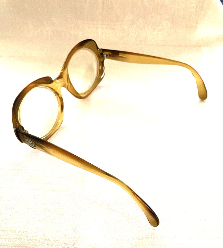 Vintage 70s Givenchy Eyeglass Frames Oversize UNICO Amber Brown Fade Austria gallery