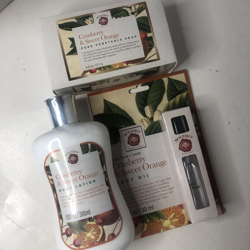 Bolero Beverly Hills Cranberry & Sweet Orange Body Lotion Oil Soap Hydration