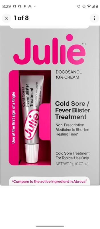 4 packs Julie Cold Sore/Fever Blister Treatment Docosanol 10% 2g
