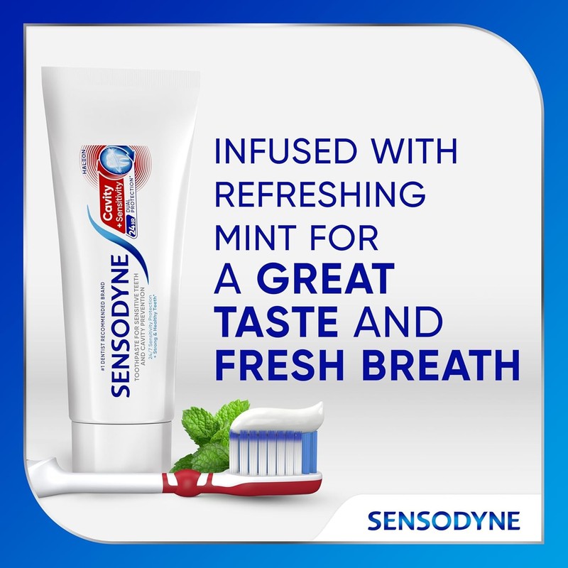 Sensodyne Cavity + Sensitivity Toothpaste, Fluoride Toothpaste for Sensitive Tee gallery