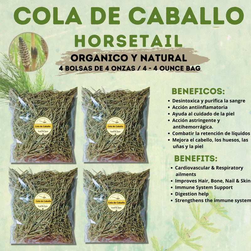 Cola de Caballo Entero Horsetail 1 Lb(4-4oz)453g. Combate retencion de liquidos