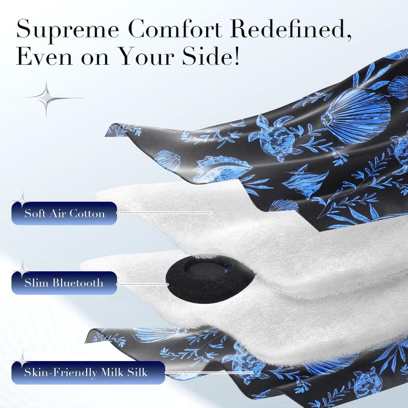 Lc-Dolida Sleep Mask Bluetooth Headphones Extra Large Silk Eye Mask For gallery