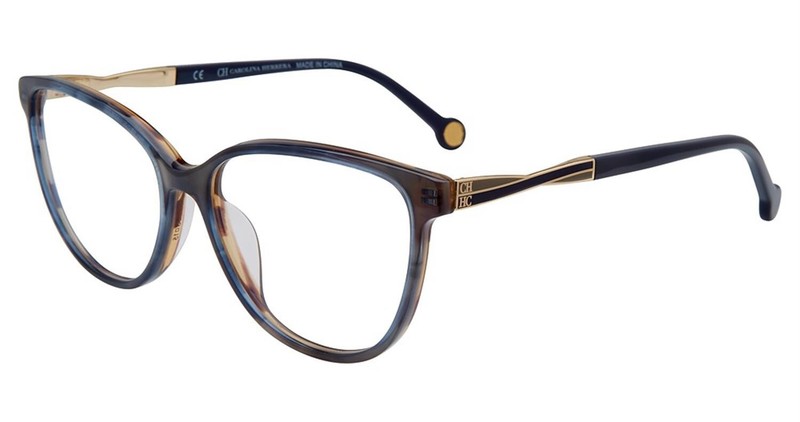 Carolina Herrera VHE780K 0ACE Crystal Blue/Purple Frame 53-15-135 RX