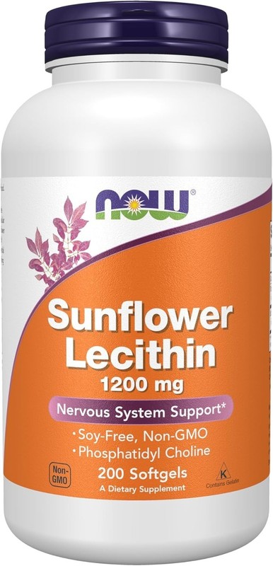 Sunflower Lecithin 1200 mg with Phosphatidyl Choline, 200 Count