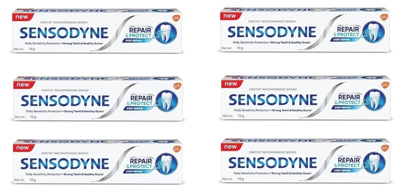 Pack of 6 Sensodyne Repair & Protect with NOVAMIN 70 gm Fast Ship