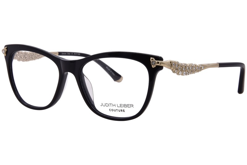 Judith Leiber Couture Demure Eyeglasses Women’s Onyx Full Rim Cat Eye 54mm