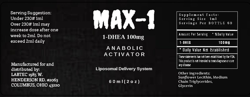 MAX-1 DHEA 100mg High Potency Extreme Muscle Builder 60ml Bottle gallery