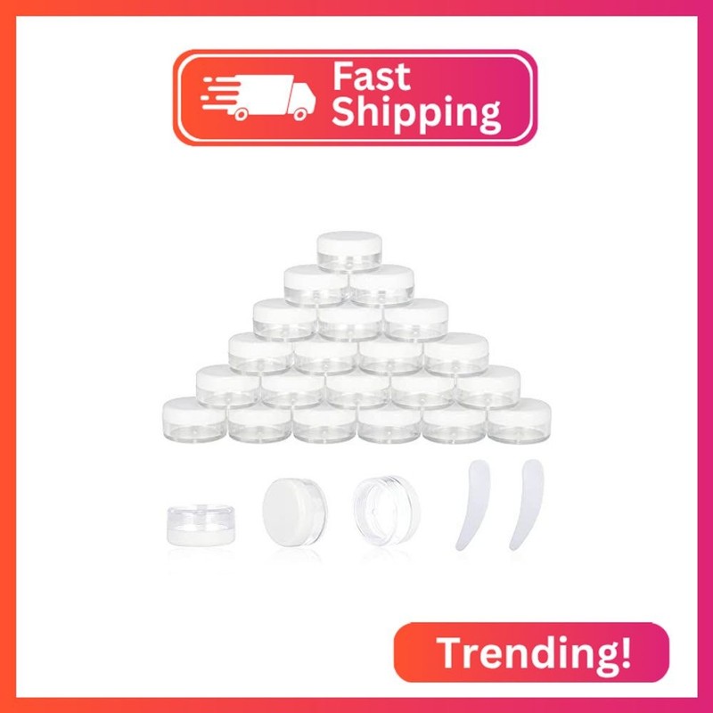25PCS 3 Gram Sample Containers, 3ml Empty Jars with Lids, Small Cosmetic Contain