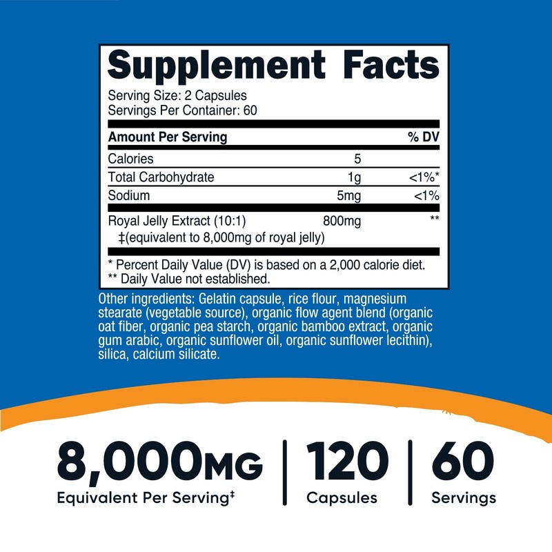 Nutricost Royal Jelly (8,000mg Equivalent) 120 Capsules - Royal Jelly Extract gallery