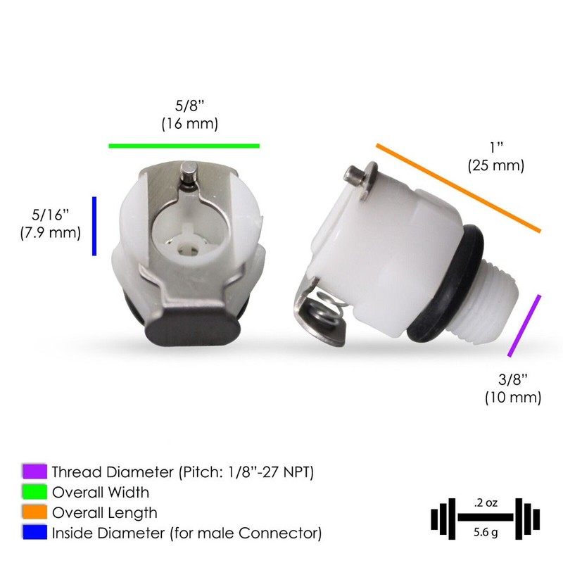 Valve Quick-Disconnect Female to Male 1/8 Inch NPT Thread Penis Vacuum Pump gallery