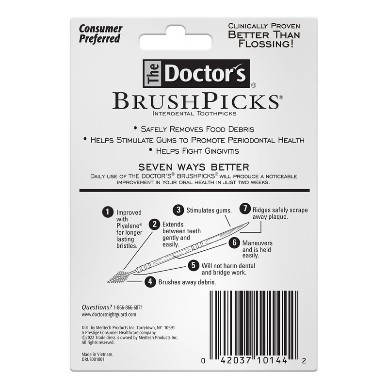 The Doctor's BrushPicks Interdental Toothpicks, 275 Count (Pack of 1), White gallery