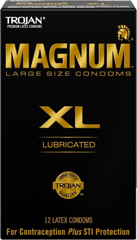Trojan Premium Latex Magnum XL Large Size Lubricated Condoms – 12 Count