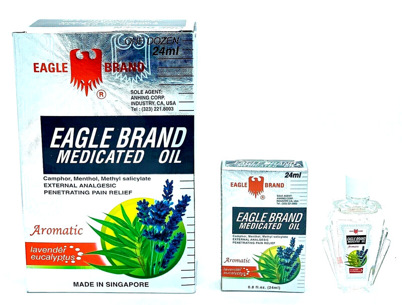 Eagle Brand Medicated Oil External Analgesic For Pain Relief Lavender 24ml