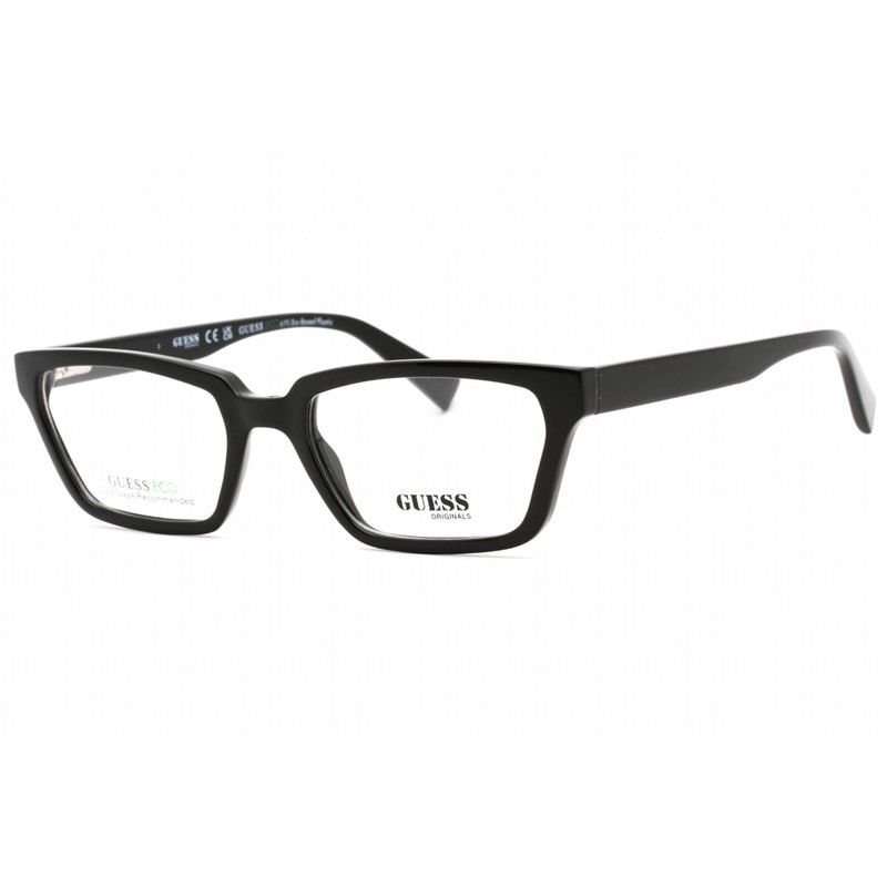 Guess Unisex Eyeglasses Clear Demo Lens Shiny Black Rectangular Frame GU8280 001