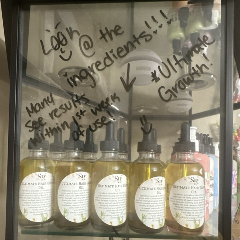 SB Ultimate Hair Growth Oil for All Hair Types Avocado Almond Castor Hemp Seed